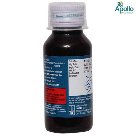 L-Cin Syrup 60 ml Price, Uses, Side Effects, Composition - Apollo Pharmacy