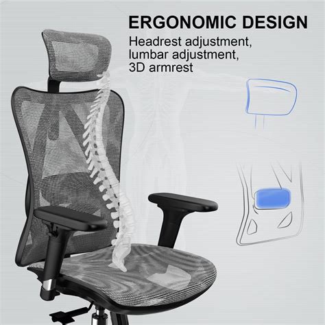 SIHOO M57 Ergonomic Office Chair with 3 Way Armrests India | Ubuy