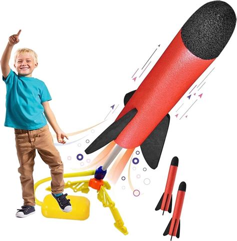 Buy Babenator Rocket Launcher Toy for Kids 3 Colorful Foam Rockets with ...