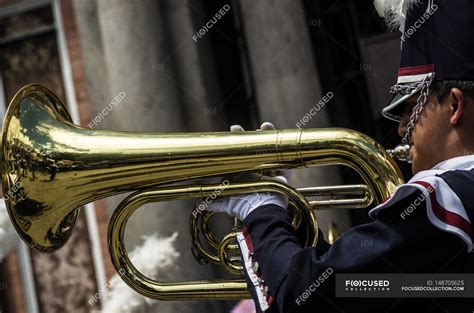 Marching band tuba player — parade, celebration - Stock Photo | #148705625