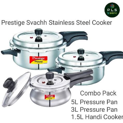 Prestige Svachh Stainless Pressure Pan Combo 3 – PLS SUPER BAZAR