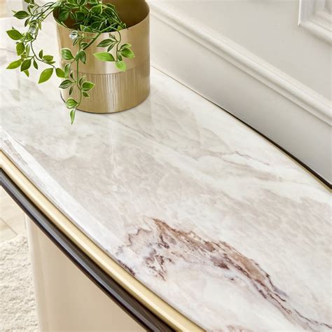 Buy Monalisa Faux Marble Top Console Table - Brown from Home Centre at ...