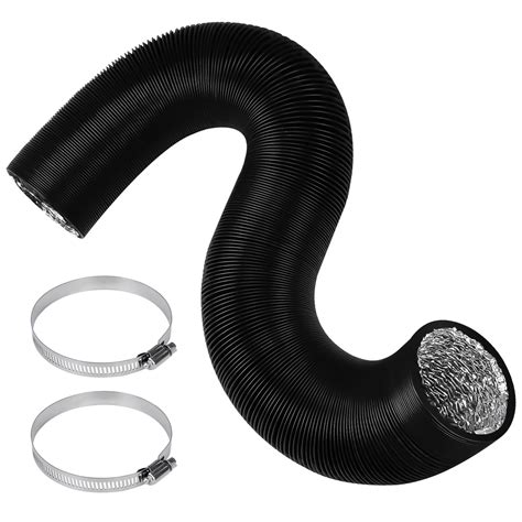 Buy 3 Inch Flexible Dryer Vent Hose, 8FT Black Heavy-Duty 3 Layer HVAC ...