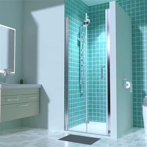 Buy ExBrite 30-31.5 in.W x 72 in.H Bifold Frameless Glass Shower Door,1 ...