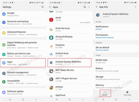 Image result for Android System WebView Disable or Enable