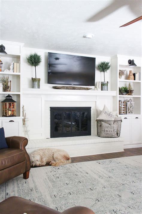 White Cabinets Around Fireplace 2021 | Living room with fireplace ...