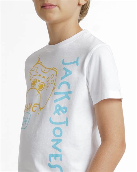 White Gamer Print Co-ord Set T-shirt