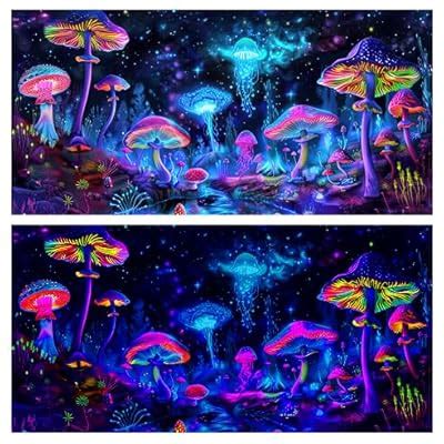 Dtekoj 30X18IN Blacklight Mushroom Jellyfish Aquarium India | Ubuy