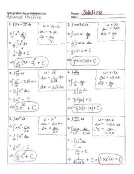 Image result for Definite Integral U-Substitution Practice Problems