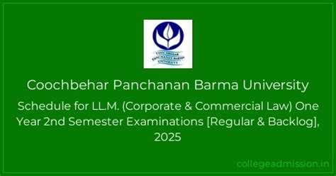 Coochbehar Panchanan Barma University: Schedule for LL.M. (Corporate ...