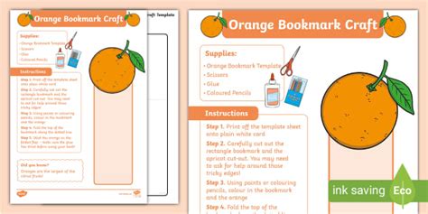 Orange Bookmark Craft Activity | Twinkl | Art and Crafts