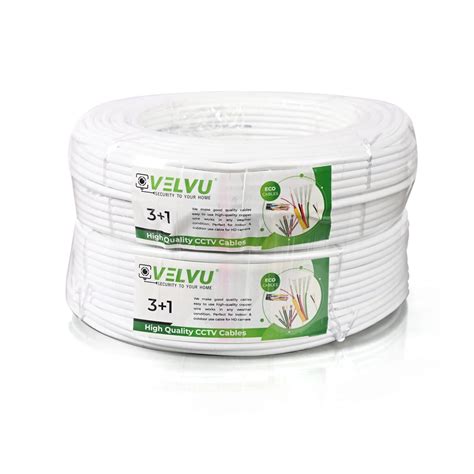 VELVU 3+1 Coaxial Copper CCTV Camera Cable - Works with All Brand CCTV ...