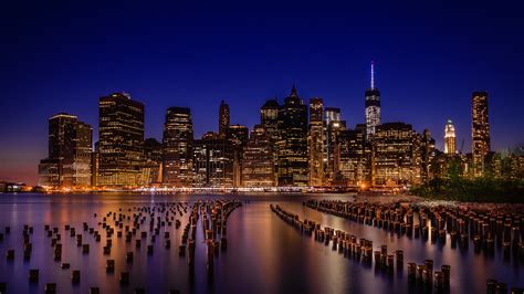 Brooklyn Bridge Park At Night
