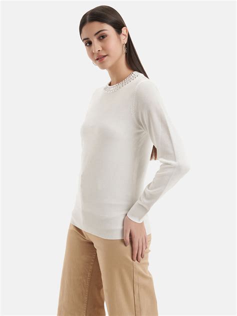 Embellished Neck Pullover – KAZO