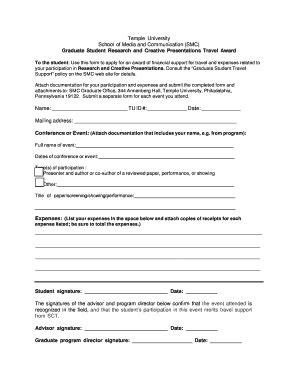 Fillable Online Temple University School of Media and Communication SMC ...