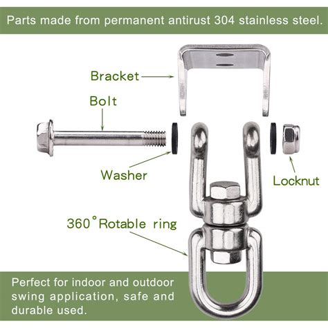 WAREMAID Heavy Duty 360° Swivel Swing Hanger, Stainless Steel Swing ...