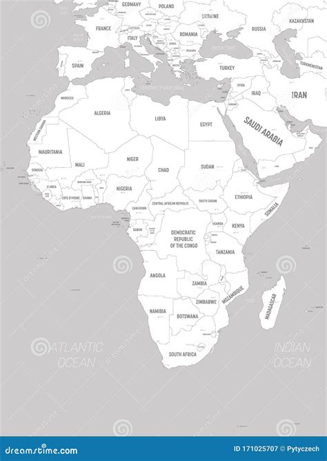 Map Of Africa Black And White - map of africa black and white