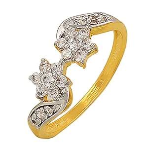 Kimatra American Diamonds Gold Alloy Ring for Women (Ring Size-16 ...
