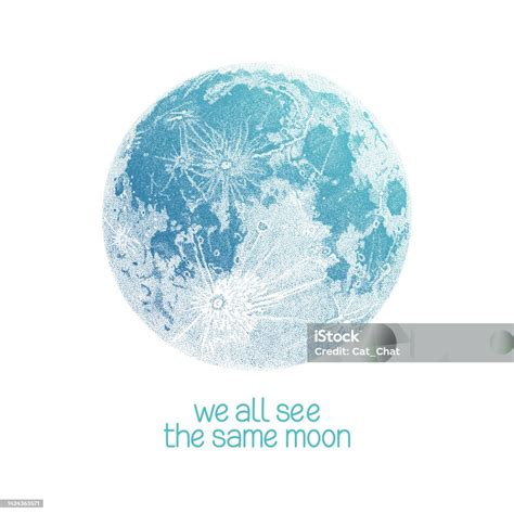 We All See The Same Moon Stock Illustration - Download Image Now - Blue ...