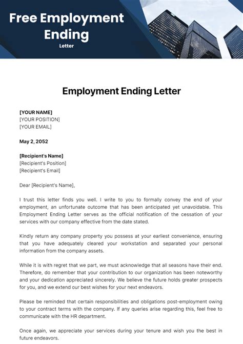 Free Resignation Letter Template to Edit Online