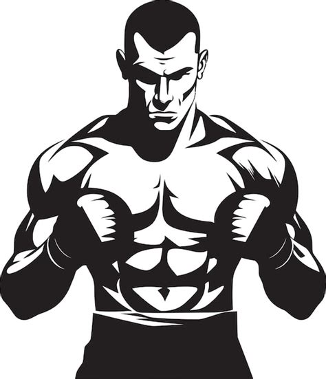 Punch Force Black Silhouette di Boxer Emblem Fist Fury Iconic Vector ...