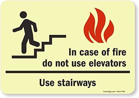 SmartSign "In Case Of Fire Do Not Use Elevators, Use Stairways" Label ...