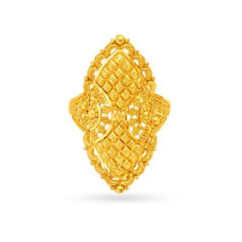 Royal Jali Work Gold Finger Ring