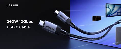 UGREEN 240W USB C Cable Gen2 10Gbps USB 3.2, 4K 60Hz Video Output Fast ...