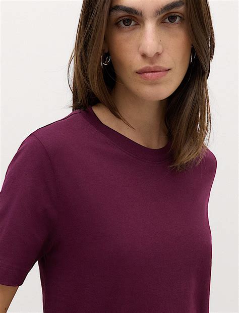 Buy Pure Cotton Everyday Crew Neck T-Shirt at Marks & Spencer