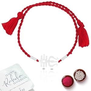Buy ZULRI 925 Sterling Silver Trishul Rakhi For Brother (Boys & Men ...