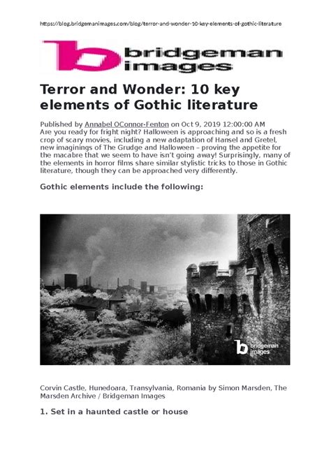 Gothic Genre Characteristics: 10 Key Elements of Gothic Literature ...