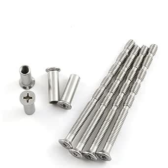 PZRT 4 Sets Cross Countersunk Bamboo Joint Screw Door Handles Hardware ...