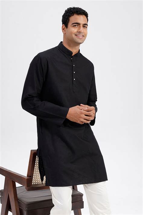 Exotic - Black Long Kurta For Mens | Uathayam