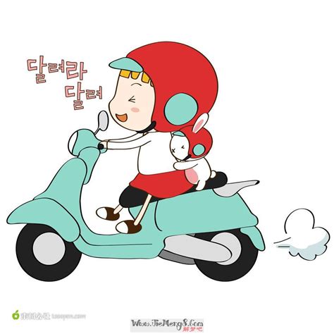 卡通人物骑摩托车图片(2)_伊卟图库
