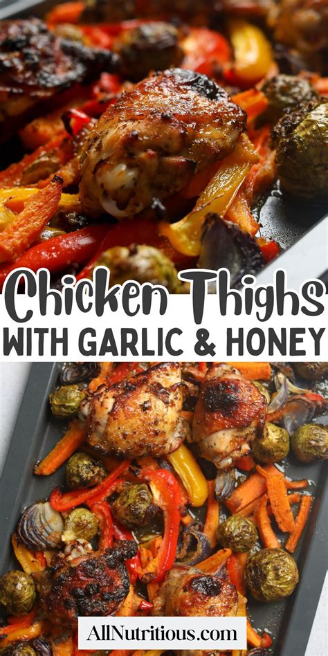 Sheet Pan Chicken Thighs with Garlic and Honey in 2024 | Sheet pan ...