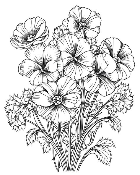 Flower Bouquet Drawing For Kids