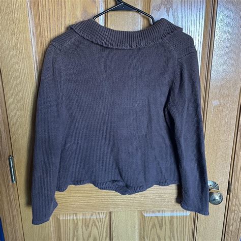 Chocolate brown sweater with fun buttons - Depop
