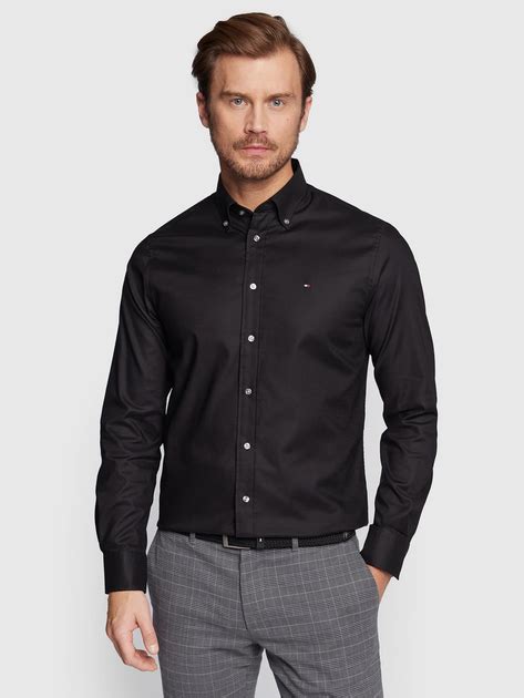 Рубашка мужская Tommy Hilfiger MW0MW29969-BDS 46 Черная (8720642076967 ...