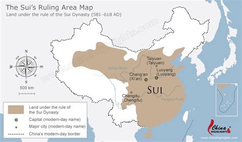 The Sui Dynasty Map - Ancient China Maps - China Highlights