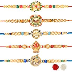 Buy De Marquis Send Rakhi for Brother (Pack of 5) Roli-Chawal Pack ...