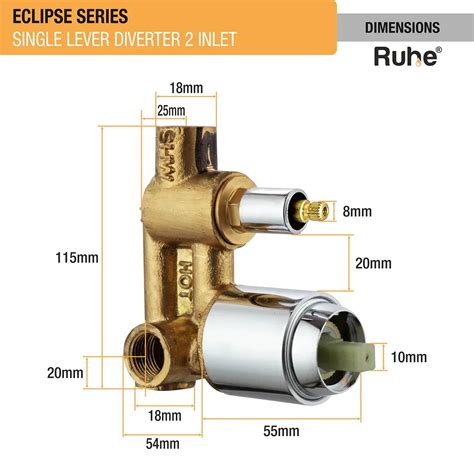 Eclipse Single Lever 2-inlet Diverter (Complete Set) - by Ruhe – Ruhe