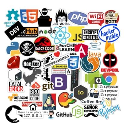 CodersParadise - Pack of 51 Laptop Vinyl Self-Adhesive Sticker for ...