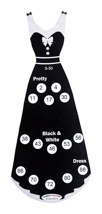 Tambola Factory Black & White Dress Party Housie Ticket Game (9.5 Cm X ...