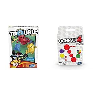 Buy Pop-O-Matic Trouble Grab & Go Game&Hasbro Gaming Connect 4 Card ...