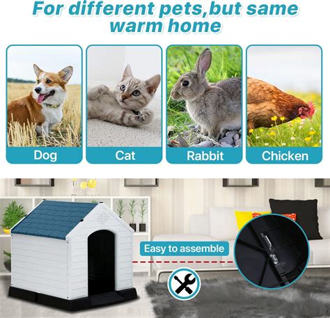 Buy Dog House Outdoor Indoor Waterproof Ventilated Plastic Dog House ...
