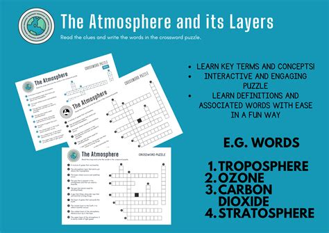 Atmosphere Crossword Puzzle - Engaging Science Vocabulary Activity ...