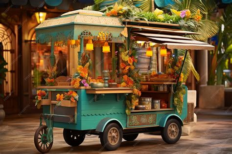 Premium Photo | Traditional Mexican street food cart with various tacos ...