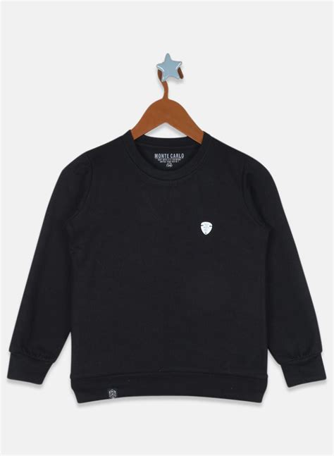 Buy Boys Black Solid Sweatshirt Online in India - Monte Carlo