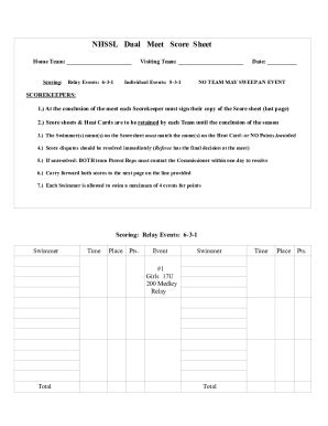 Fillable Online NHSSL Dual Meet Score Sheet - GoMotion Fax Email Print ...