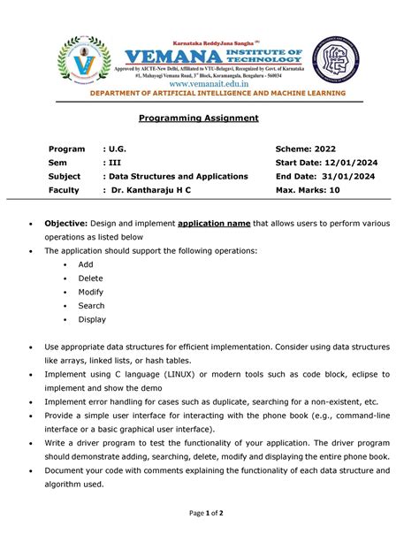DS Programming Assignment - Page 1 of 2 Programming Assignment Program ...